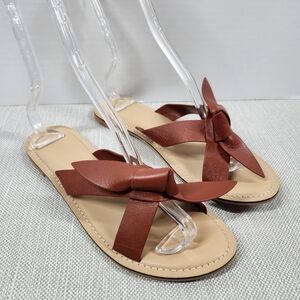 Loft Size 9 M brown leather flat sandals